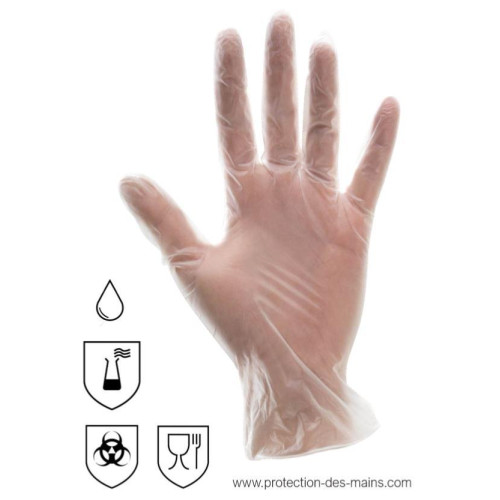 BOITE 100 GANTS VINYLE TRANSPARENT...