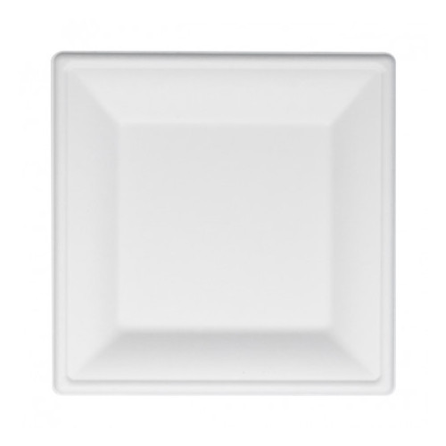 10 ASSIETTES FIBRE DE CANNE CARREE 26X26