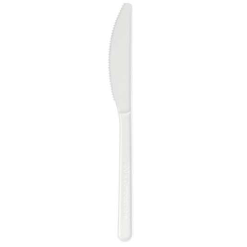 50 COUTEAUX 18 CM BLANC CPLA