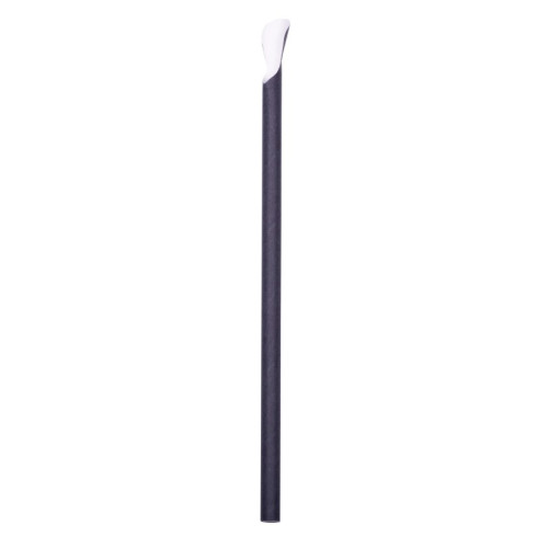 125 PAILLE PAPIER CUILLERE NOIR 8X200MM