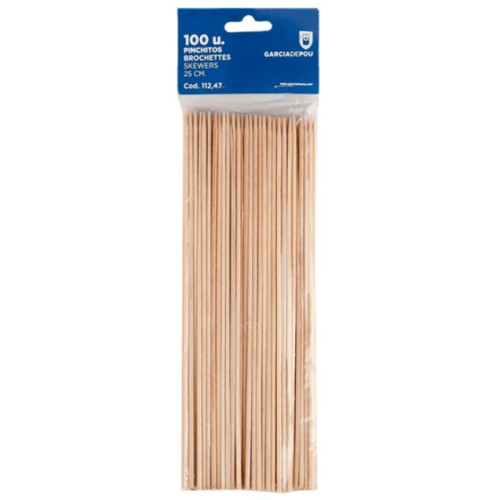 PIQUES BROCHETTE 25 CM NATUREL BOIS...