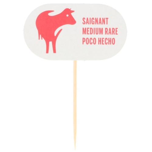 STEAK MARKER SAIGNANT 8 CM BLANC BOIS...