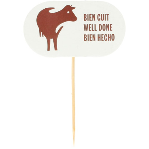 STEAK MARKER BIEN CUIT 8 CM BLANC...