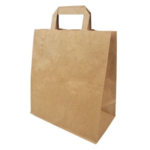 SAC PAPIER BRUN 26+14X29CM POIGNEES...
