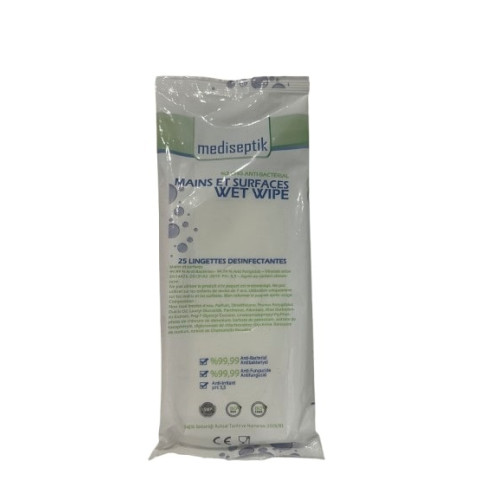 PAQUET DE 25 LINGETTES DESINFECTANTES
